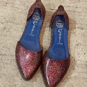 Jeffrey Campbell Havana Last Pink Glitter Jelly Love D'orsay Flat